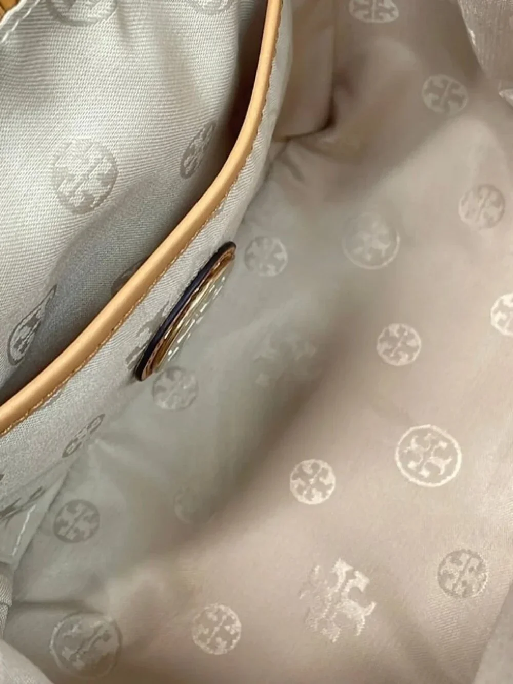 TORY BURCH Brown Natural Fiber Leather Handbag
